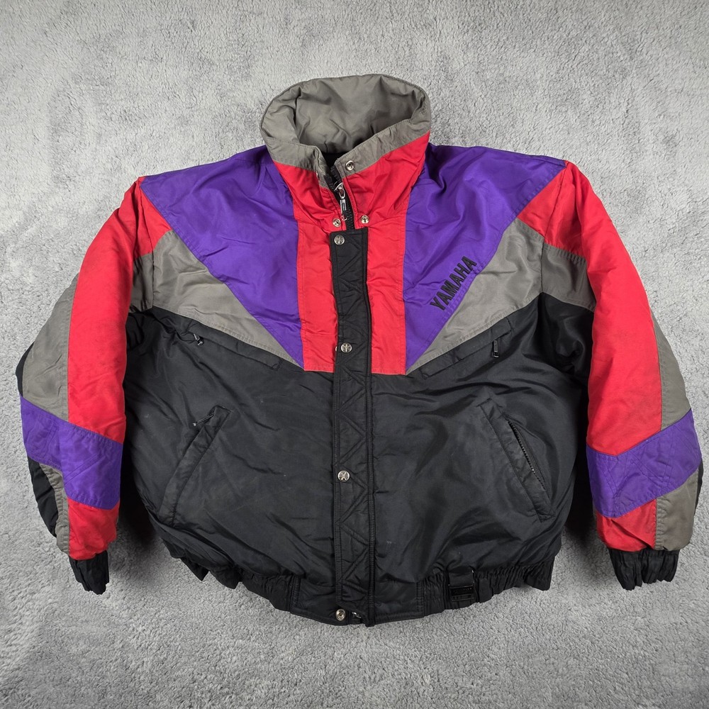Vintage Yamaha Sportswear Bomber Jacket Mens XL Quilted Snowmobile Coat
