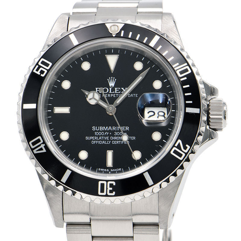 ROLEX SUBMARINER DATE R 168000 BLACK AUTOMATIC 397691