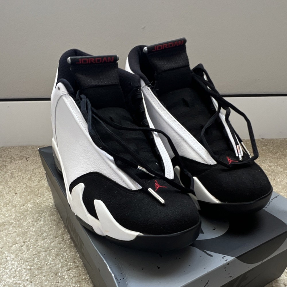 Jordan Air Jordan 14 Retro Black Toe White Black Red 2014 Men's 487471-102