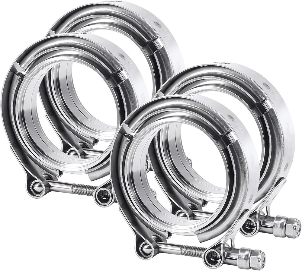 4X 3.5 Inch V Band Exhaust Clamp Kit Stainless Steel Male Female Flange