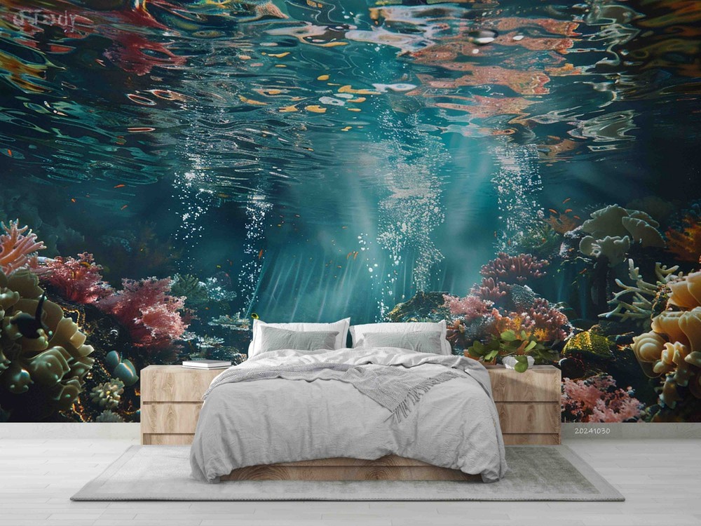 3D Ocean Coral Landscape Wall Murals Wallpaper Murals Wall Sticker