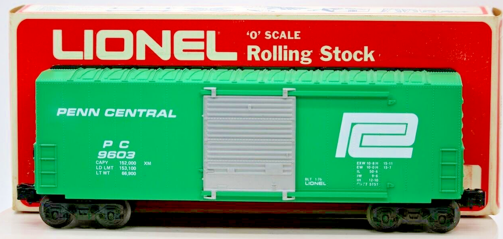 LIONEL MPC O Scale 9603 Penn Central Hi-Cube Boxcar 1:48 1976 LN Boxed
