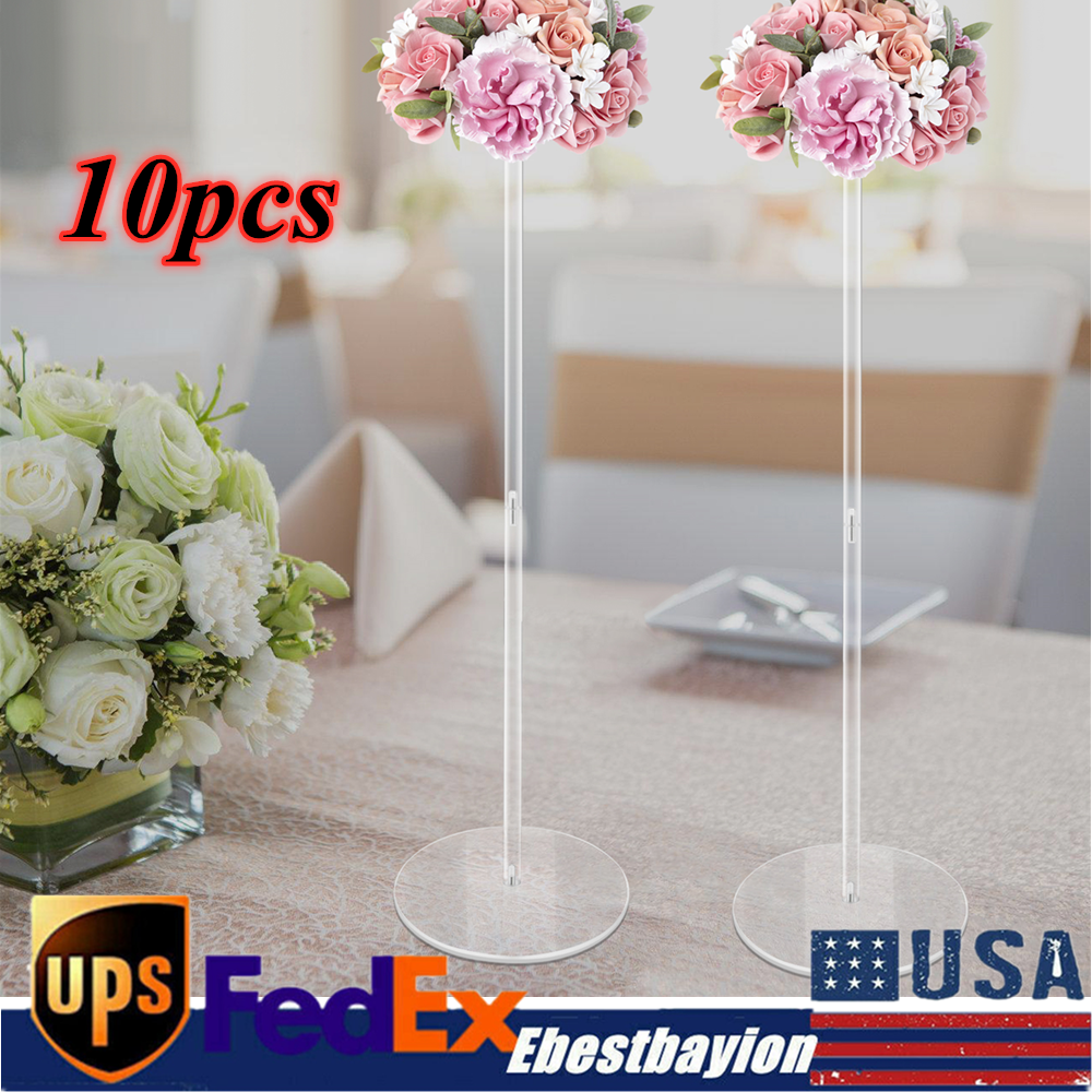 10pcs 80cm Tall Acrylic Flower Vase Balloons Rack Weddings Backdrop Decoration