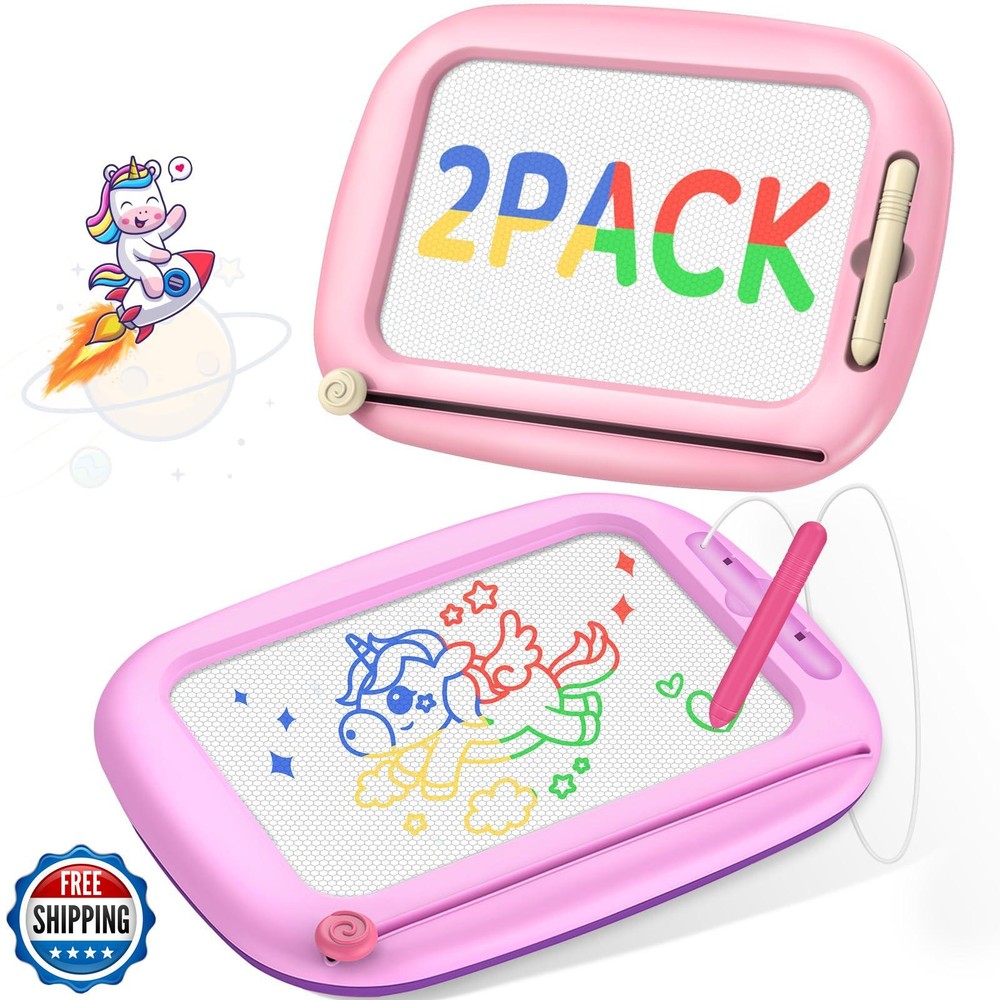2 Pack Magnetic Drawing Board for Toddlers Age 1-3, Fun Educational Toy for Girls & Boys