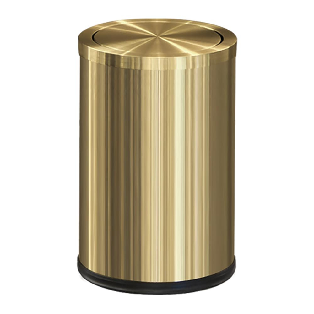 LEASYLIFE Antique Gold Bathroom Trash Can with Lid, Small Waste Bin for Elegant Spaces