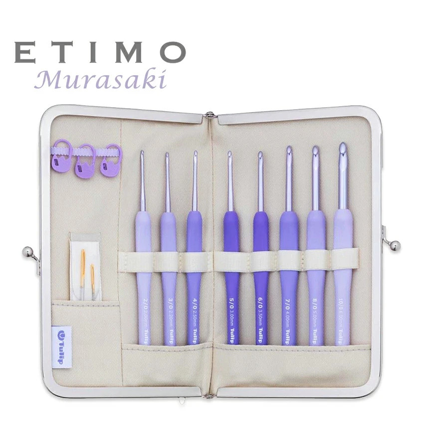 Tulip Etimo Murasaki Crochet Hook Set Cushion Grip TEM-001 Japan New