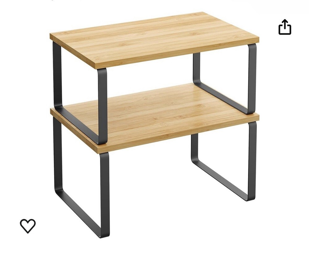 SONGMICS Cabinet Organizer Shelf, Set of 8 Kitchen Counter Shelves, Kitchen