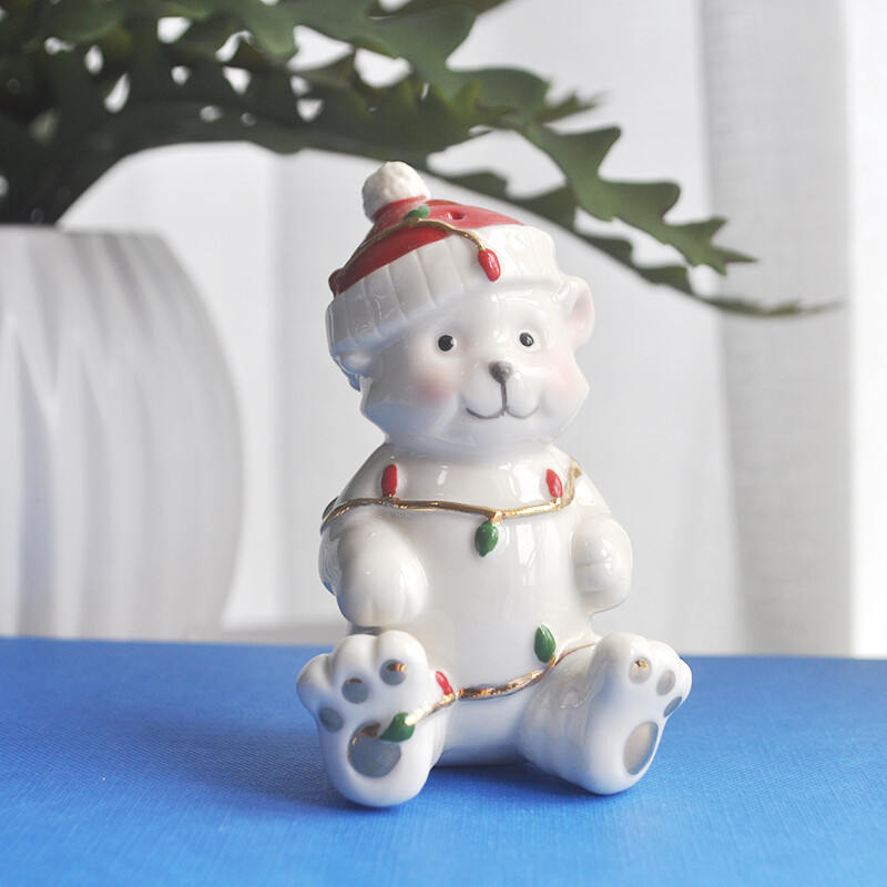 Lenox Cute Snow Bear Hanging Pendant Ornament Tree Collectible Decoration Gift
