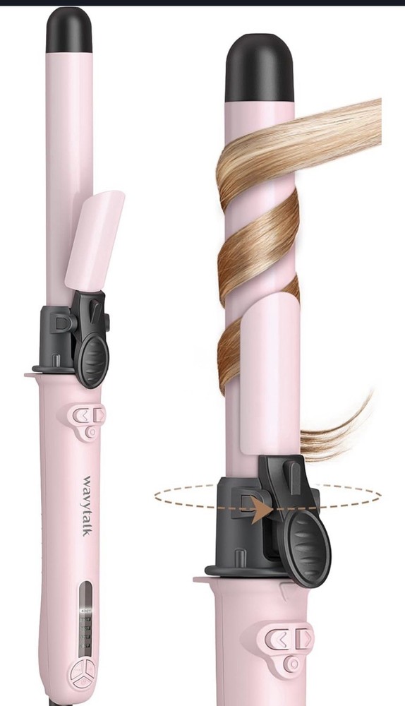 Wavytalk 1 Inch Rotating Curling Iron in Pale Pink Opened Box