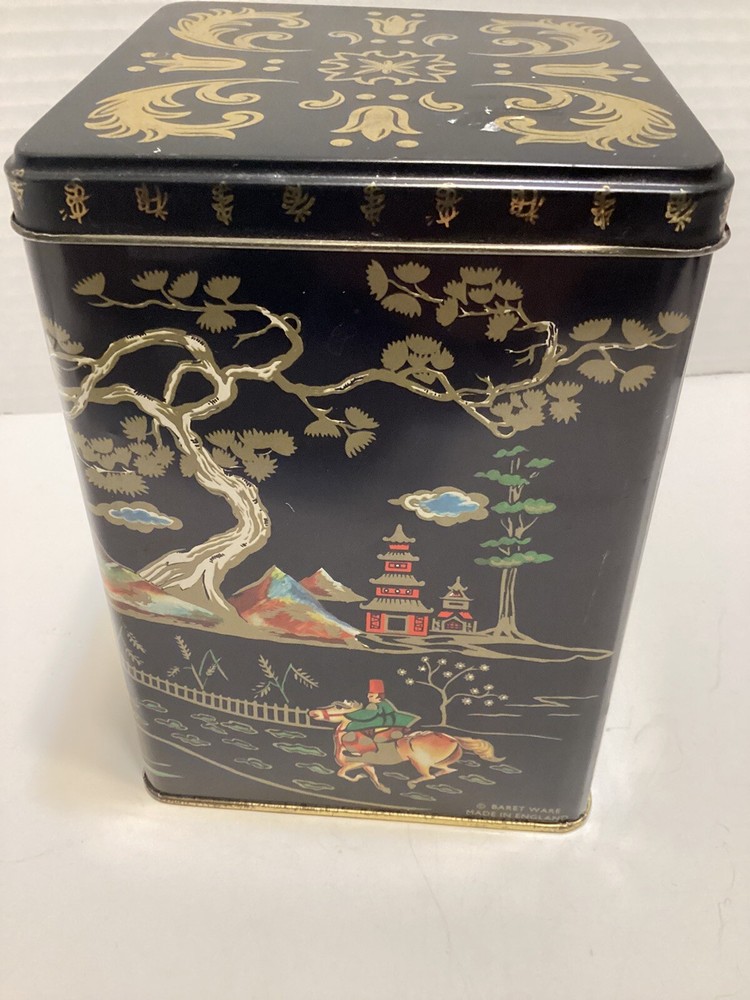 Vintage Tin Box Storage Box Made in England Tea Caddy Box Baret Ware