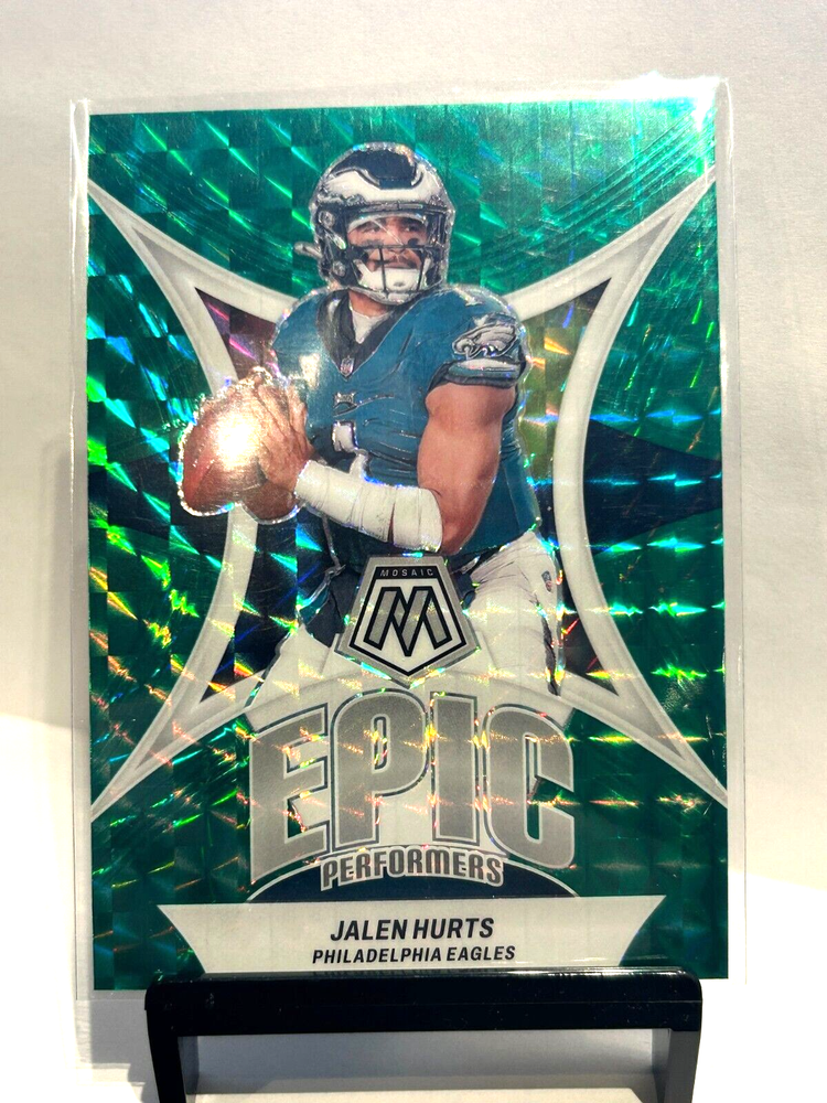 JALEN HURTS 2024 Panini Mosaic Epic Performers Green Prizm #EP-JH Eagles