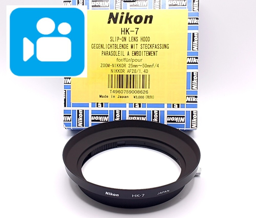 🎦VIDEO👀[Unused] Nikon HK-7 Metal Lens Hood for 28mm F1.4D From JAPAN