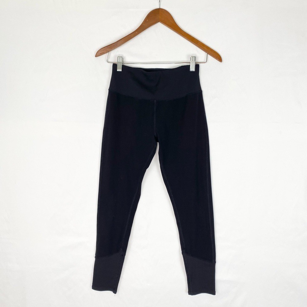 Alo Yoga High Waist Alosoft Lounge Legging Black Ribbed Waist 24