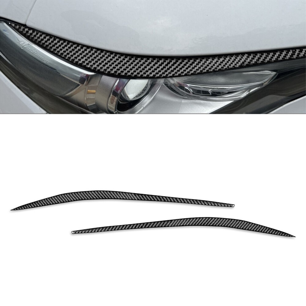 Alfa Romeo Giulia 2015-24 Headlight Eyebrow Trim in Carbon Fiber Black