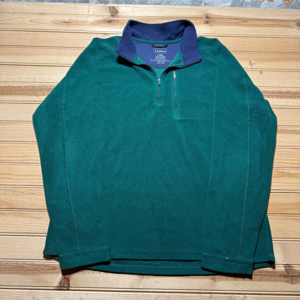 Vintage 90s LL Bean 1/4 Zip Mock Neck Outdoor Fleece Pullover Jacket Men's Large