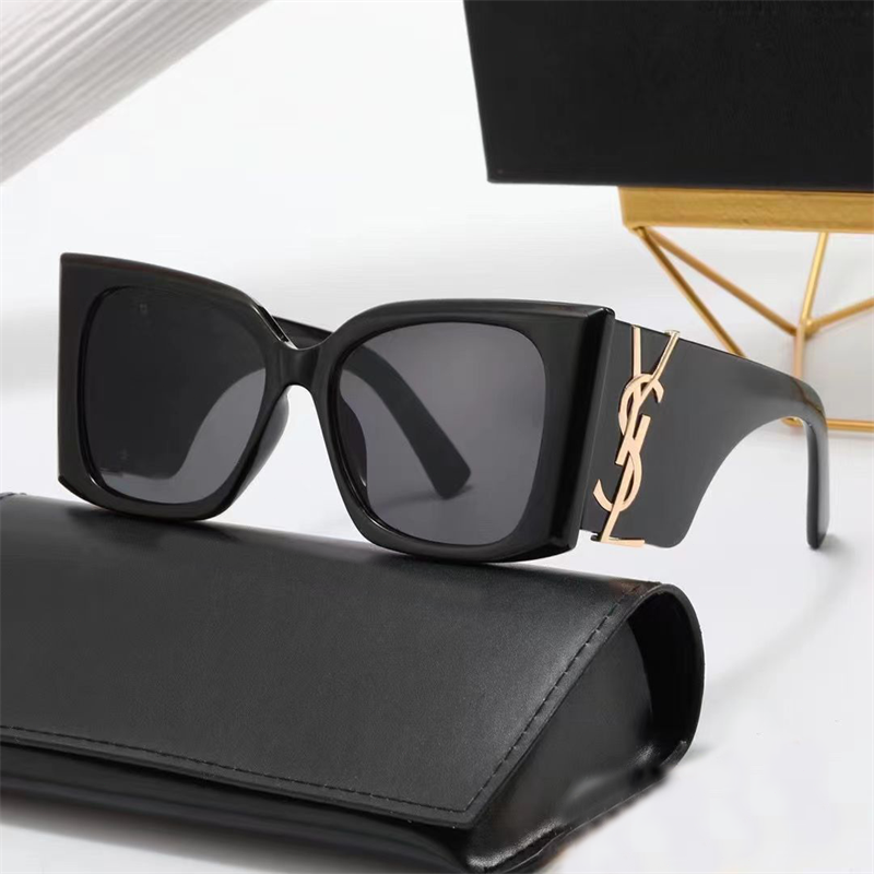 Sunglasses YSL black square frame elegant versatile sunglasses+