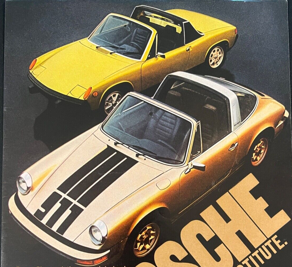 1974 Porsche 914 2.0 and 911 Targa vintage ad print for framing and display