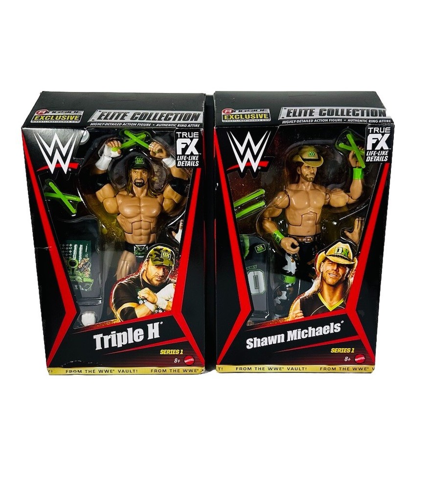 Mattel WWE From The Vault Triple H Shawn Michaels DX Set Exclusive Figure Lot 6”