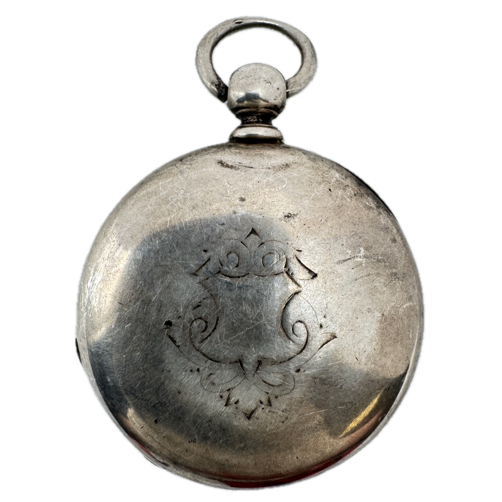 Antique Fahys 4oz Key Wind Pocket Watch Case in Coin Silver USA 18s