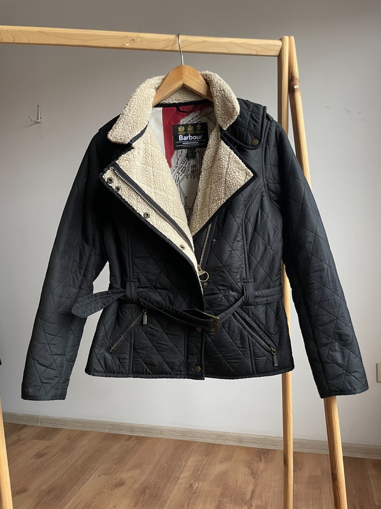 Barbour International Womens Matlock Biker Quilt Jacket EU 38/ US 8/ UK 12