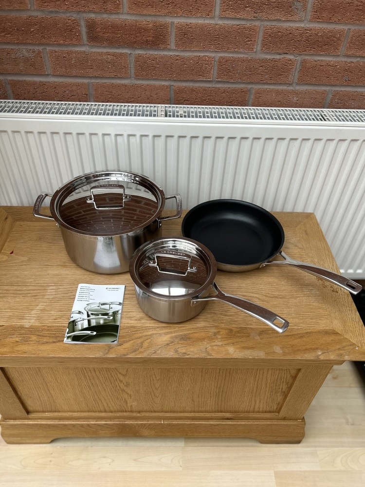 Le Creuset 3-Ply Stainless Steel 3 Piece Cookware Set | Brand New Sealed