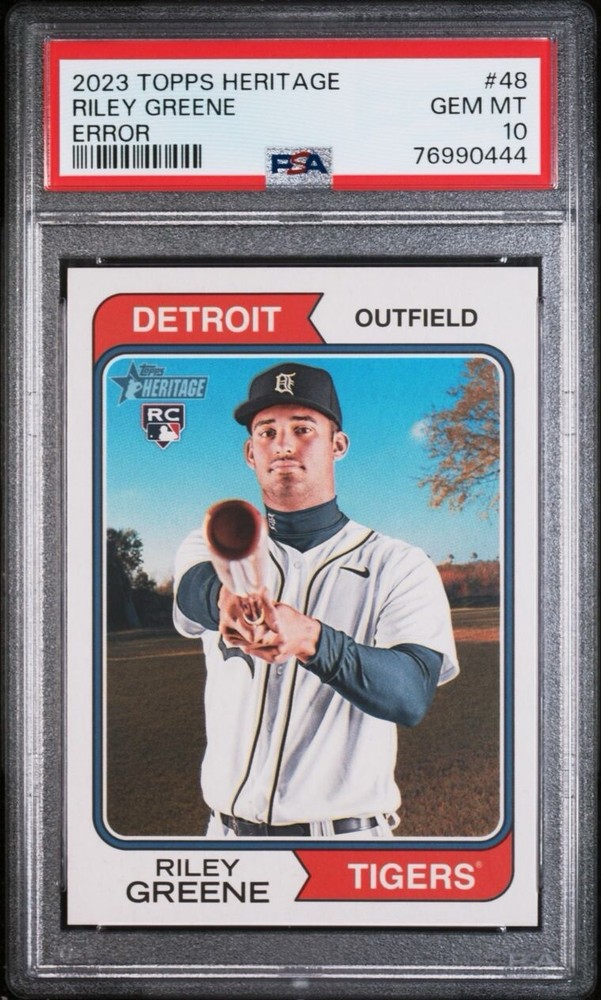 2023 Topps Heritage - Error Variation Riley Greene #48 (RC)
