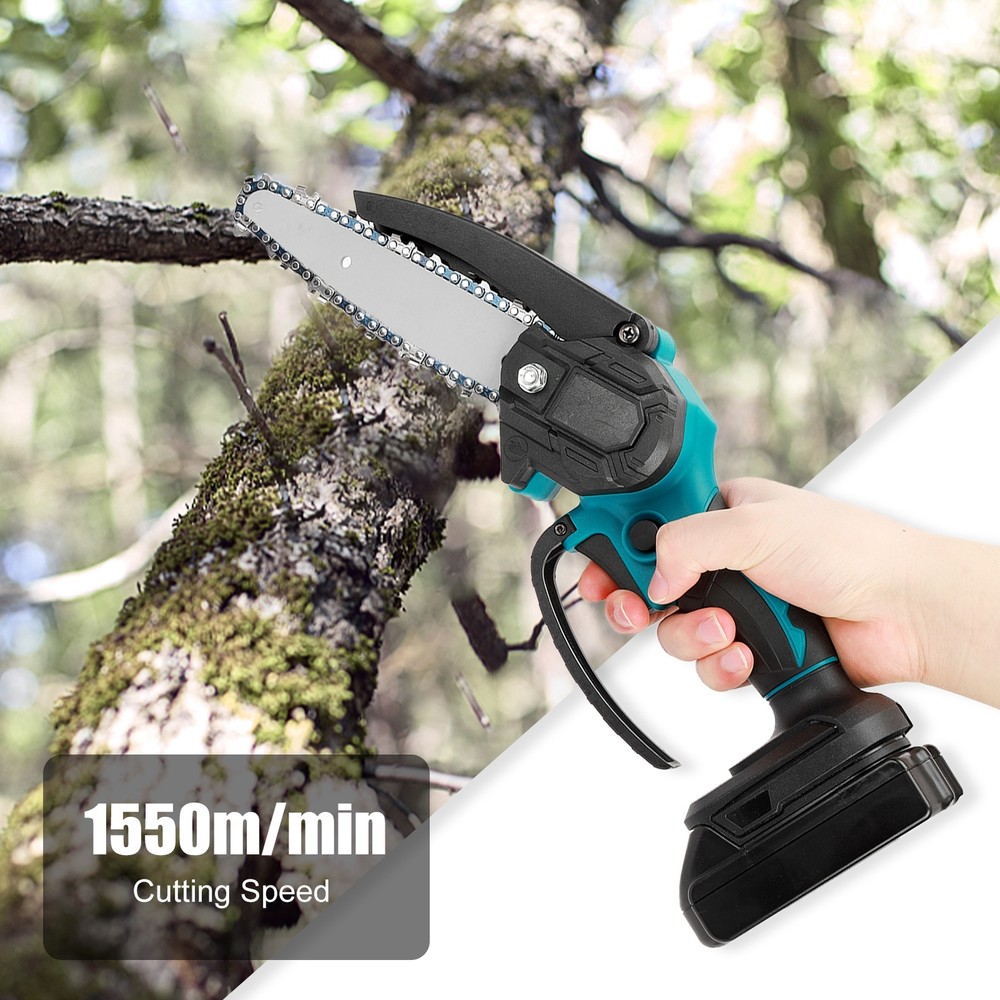 6 Inch Cordless Electric Chainsaw with 2 Batteries - Lightweight Portable for Home DIY