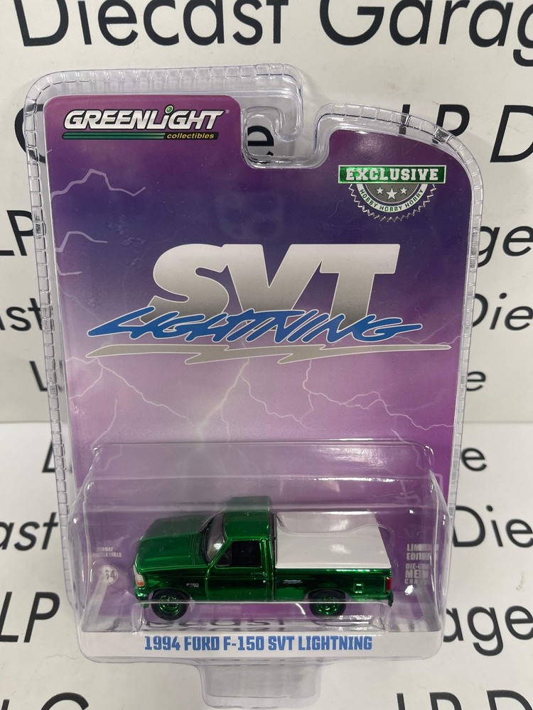 1994 Ford F-150 SVT Lightning White Diecast 1:64 Scale Chrome Chase Greenlight