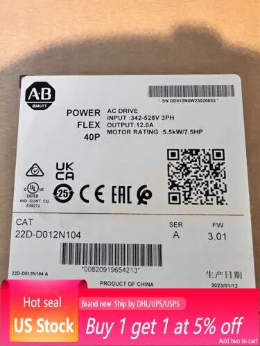 Allen-Bradley 22D-D012N104 Powerflex 40P Catalog 22DD012N104 New