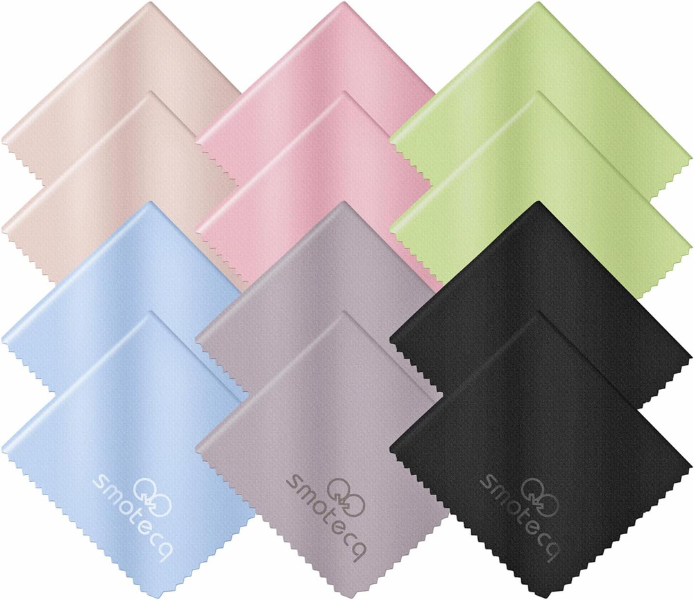 12 Pack Assorted Colors Microfiber Cleaning Cloths - Safe and Effective