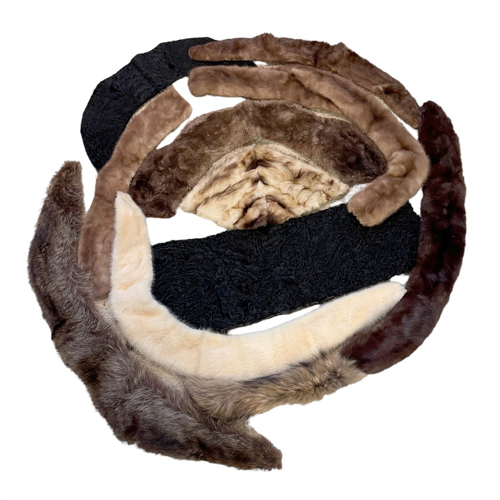 Lot of Fur Pieces & Collars for Crafting Cutters Mink Persian Lamb Coyote