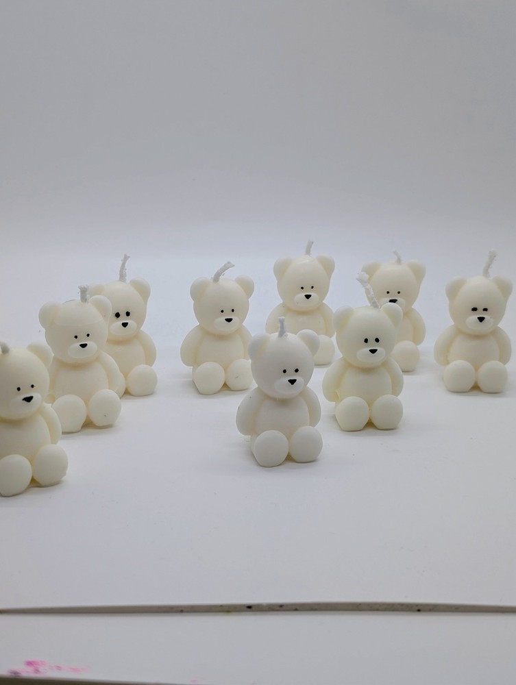 Teddy Bear Candles- Baby Shower - Gift Ideas- Scented - Unique  gift- Box of 10