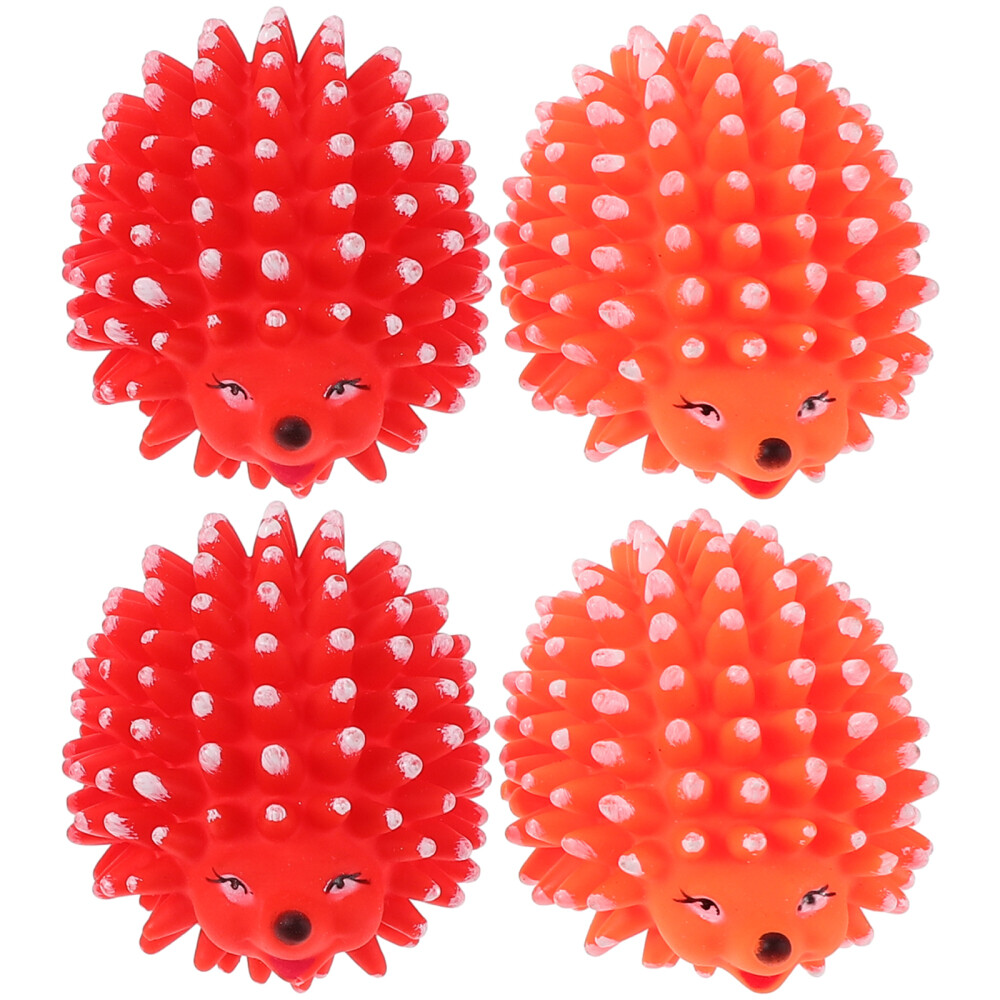 4 Pcs Pet Toys Squirrel Dog Squeaky Little Hedgehog Companion