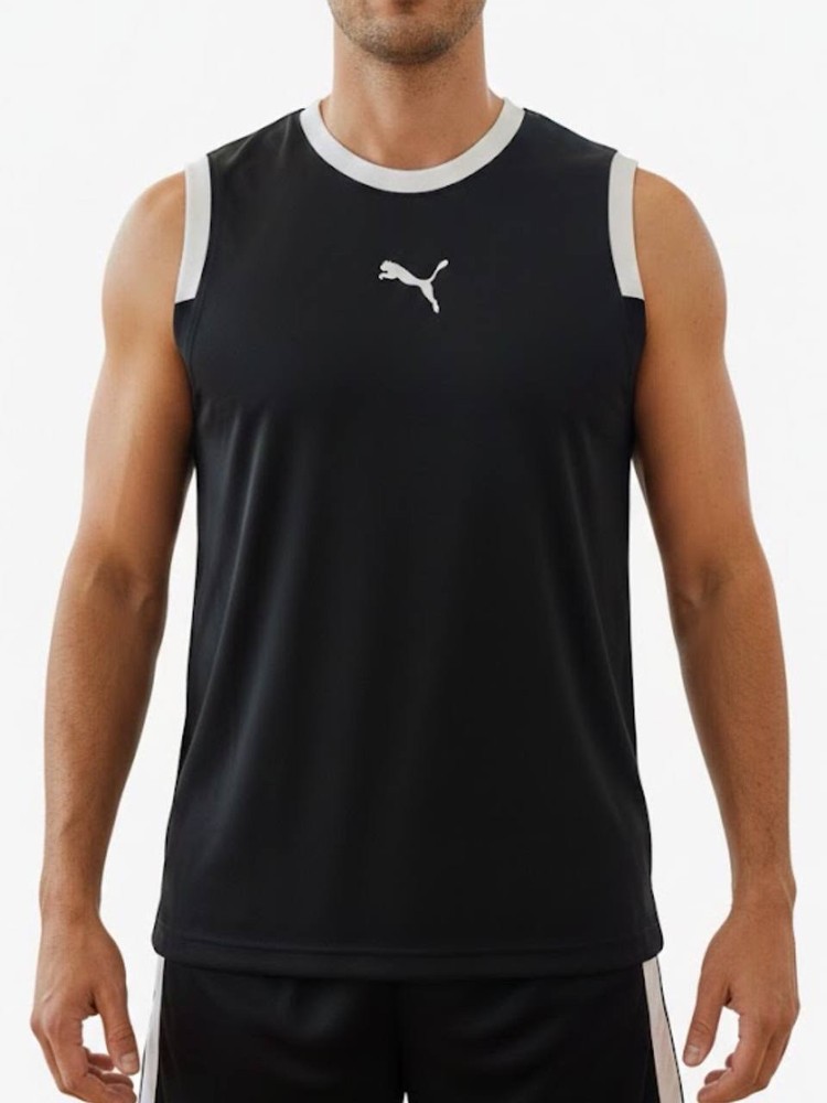 Puma Men's Training Tank Top Sleeveless Gym Athletic Shirt M Black White NWT