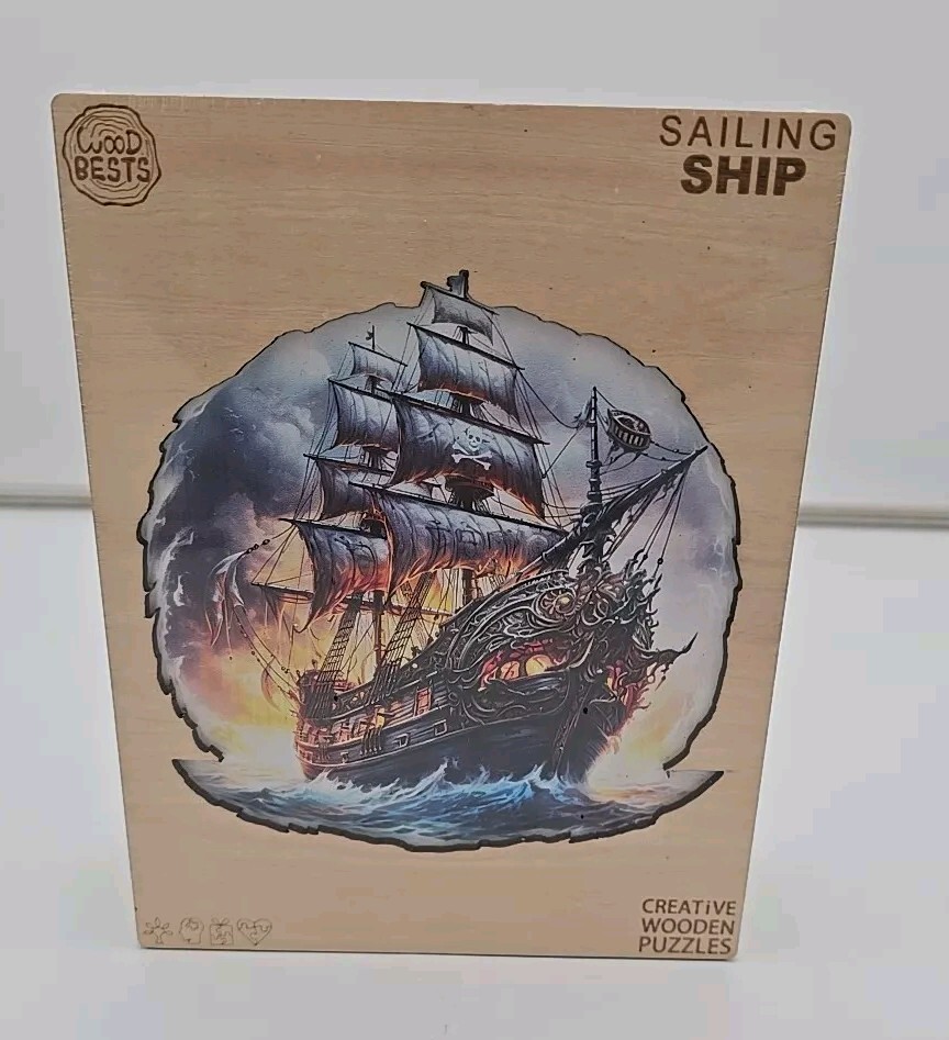 Wooden Jigsaw Puzzle 300 pieces Sailing Ship 13.7 x 13.7