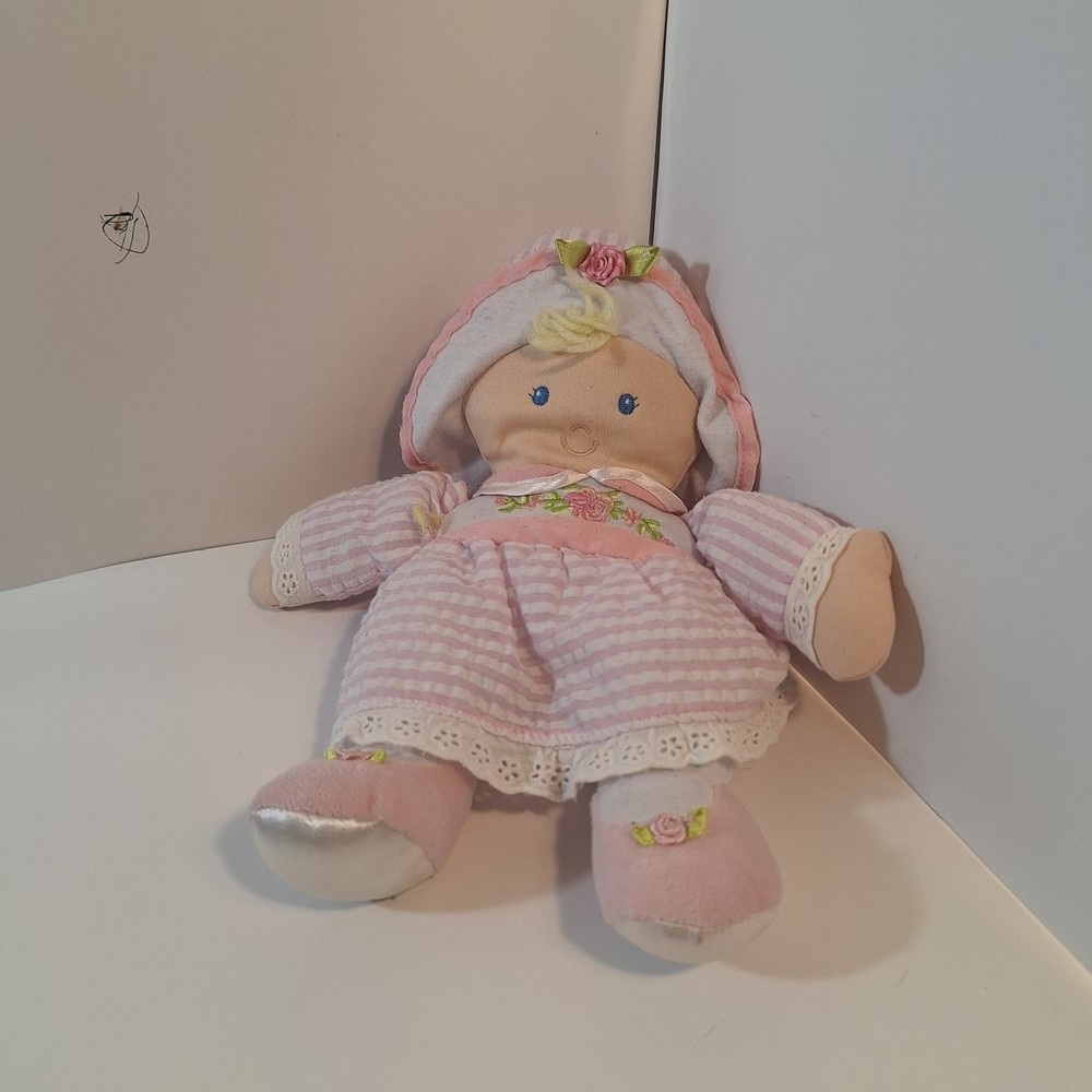 Kids Preferred My First Baby Doll Pink Stripes Roses Blonde Hair Blue Eyes 2007