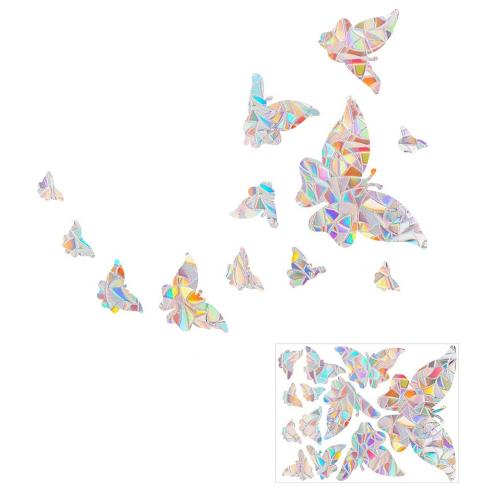 Dazzling Glass Butterfly Wall Stickers That Reflect Sunlight Beautifully