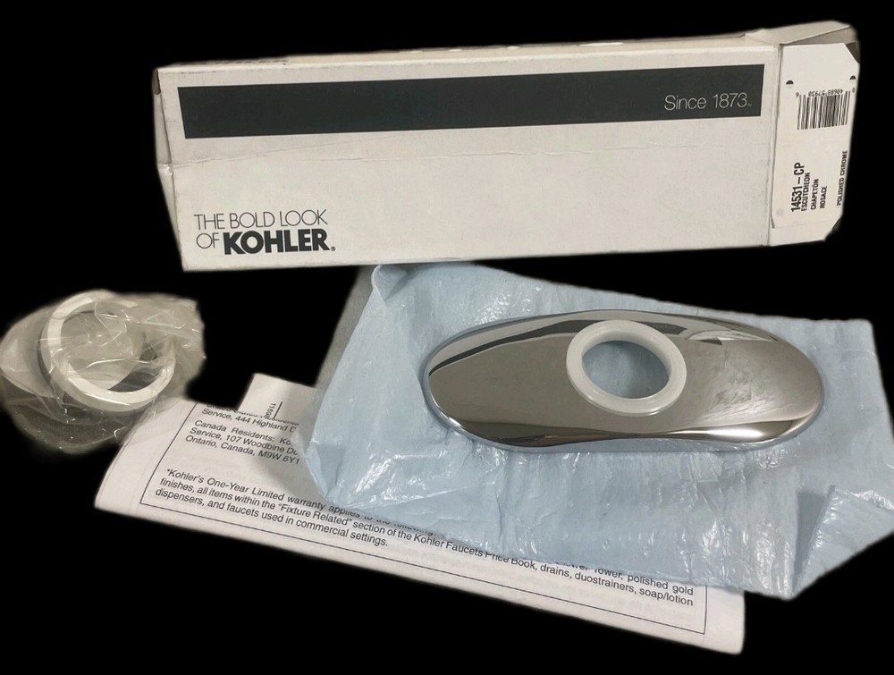 Kohler K- 14531-CP Polished Chrome Escutcheon 6 Inch Plate - NEW