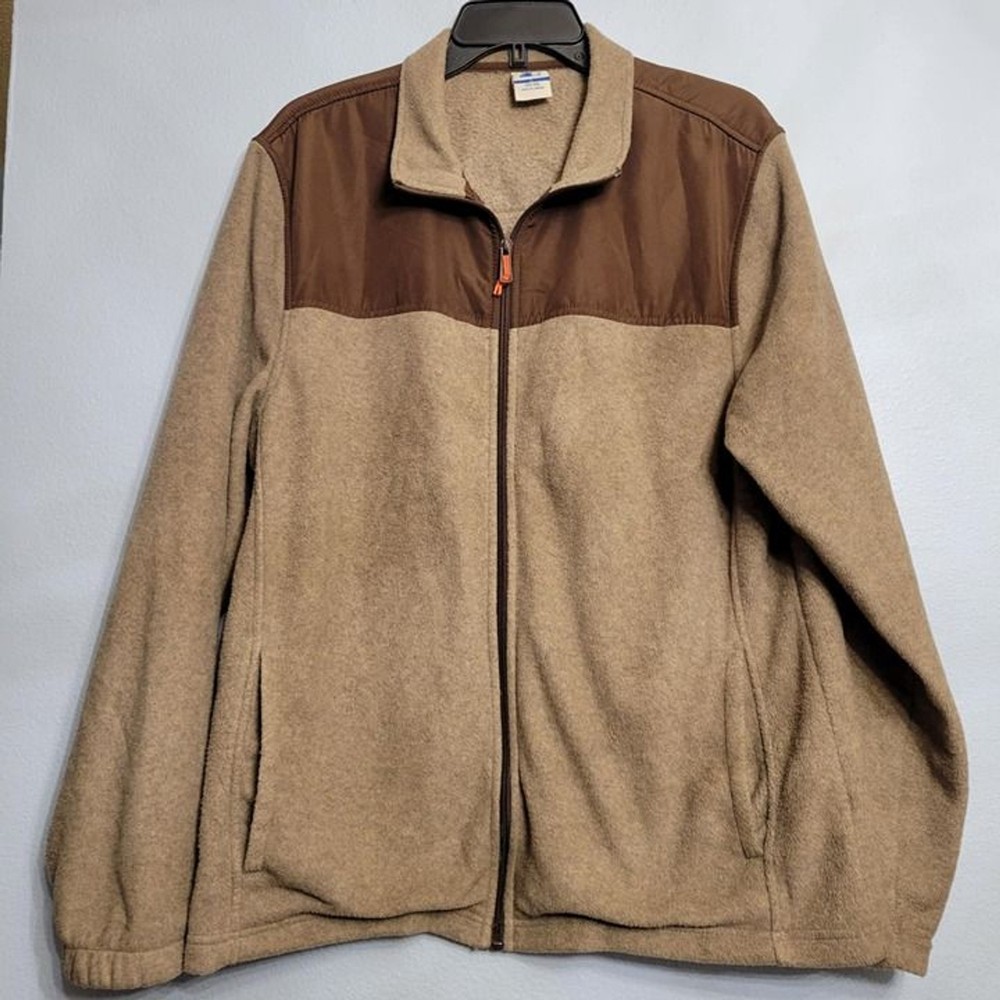 Vintage STARTER Men's Brown Fleece Full Zip Track Jacket Size L 42-44