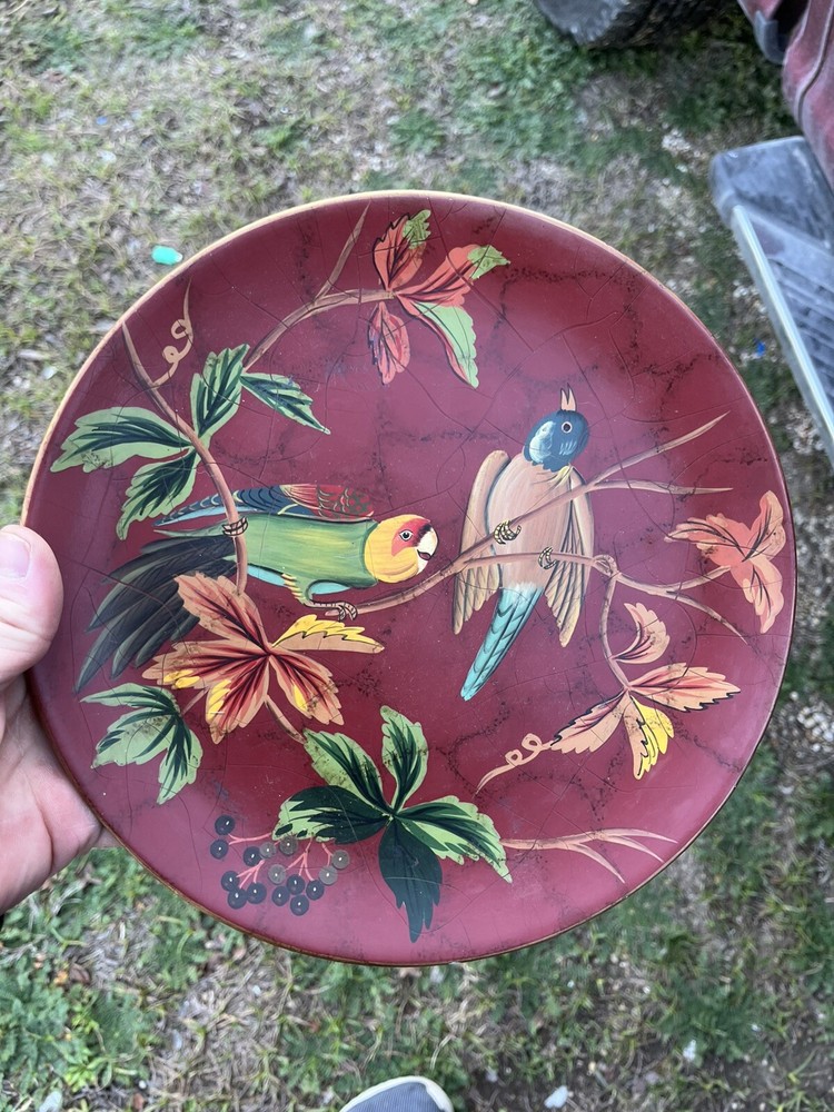 Vtg ANDREA by SADEK Tropical Birds on Branches HANDPAINTED 10