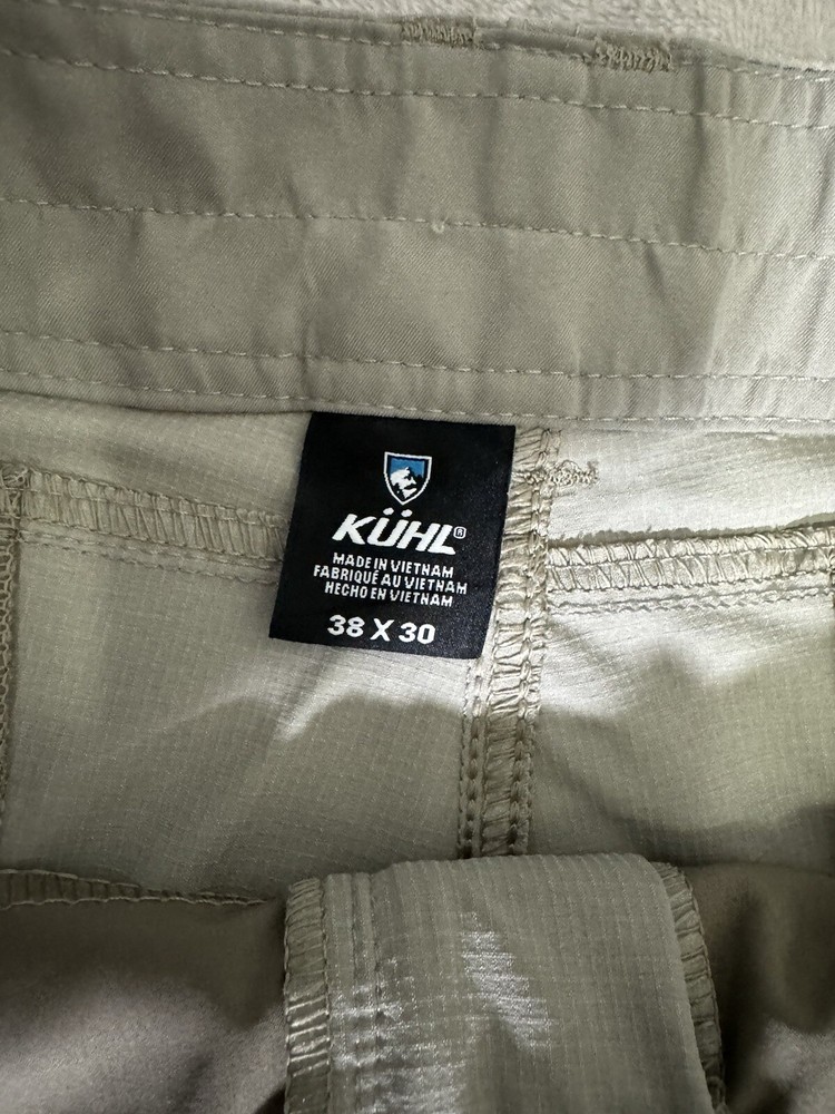Kuhl Silencer Pants Mens 38x30 Straight Leg Brown Ripstop Lightweight Outdoor