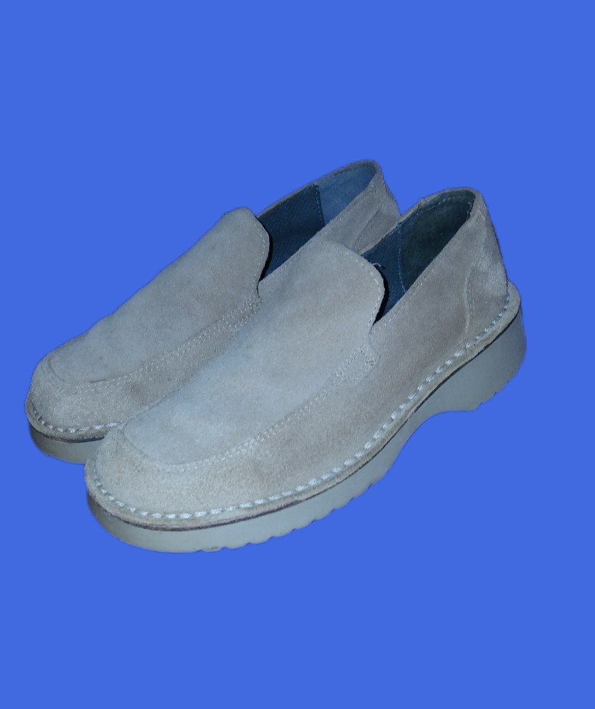 ARMANDO Leather Suede Men's Shoes Loafers Slip On Tan Beige Size US 8.5 EU 41