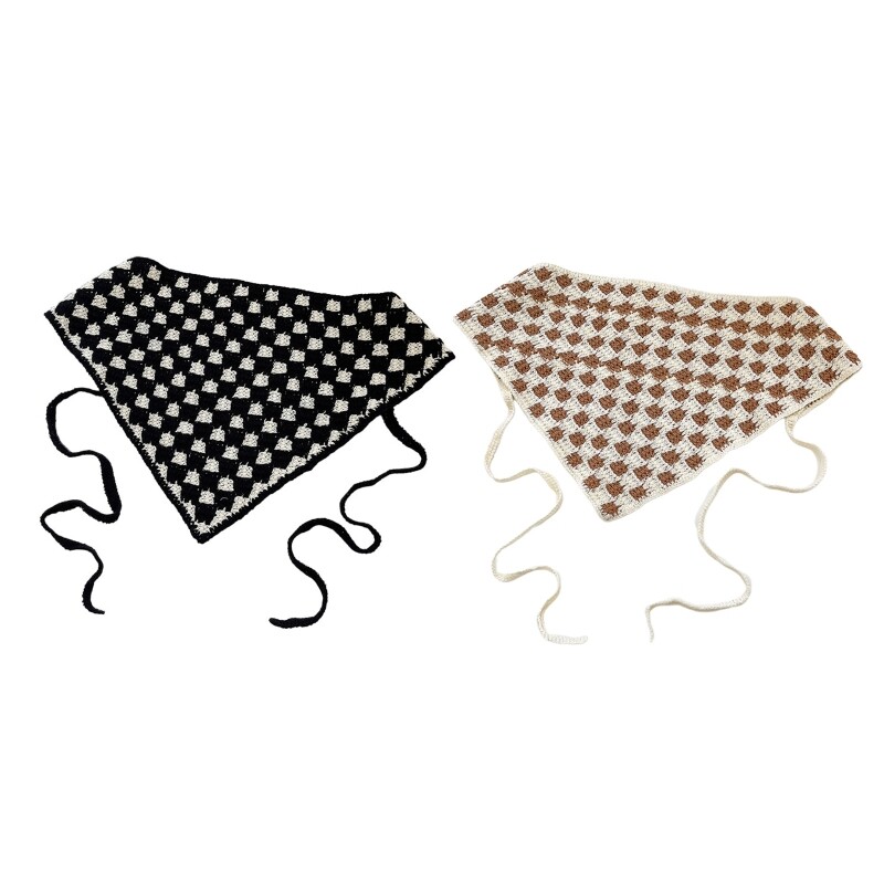 Crochet Elastic Headband for Women Colorful Triangle Bandana Hairband  