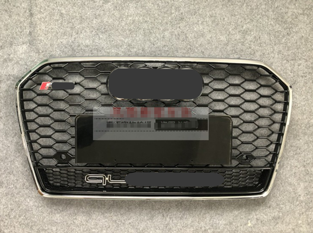 For 2016 2017 2018 Audi A6 C7 Rs6 Front Bumper Black Mesh Grille Grill
