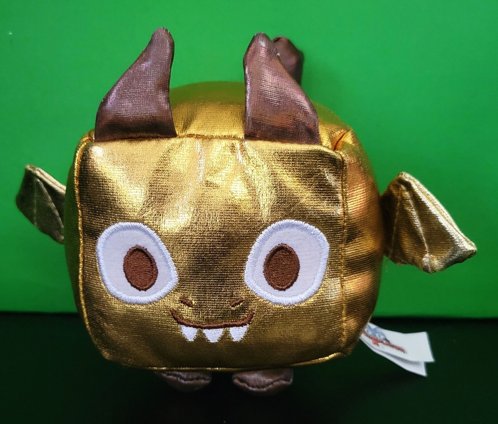 Gold Metallic Luna Dragon Plush from Pet Simulator X by Phatmojo 4 Inch