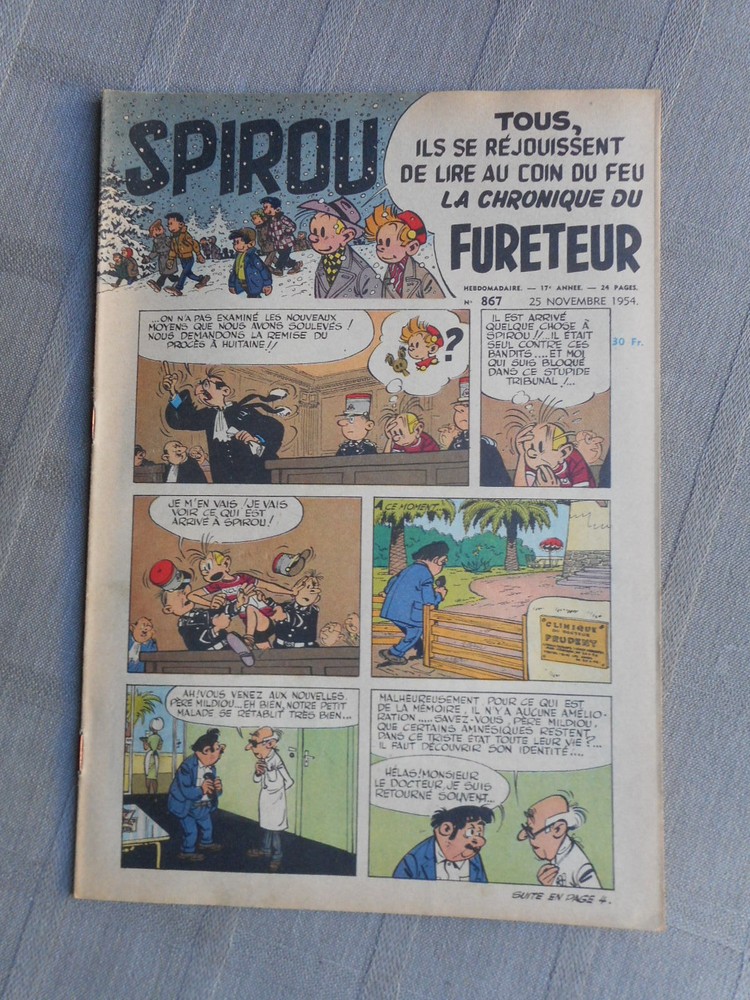 Hebdo Le Journal De Spirou No 867 1954 In Very Good Condition