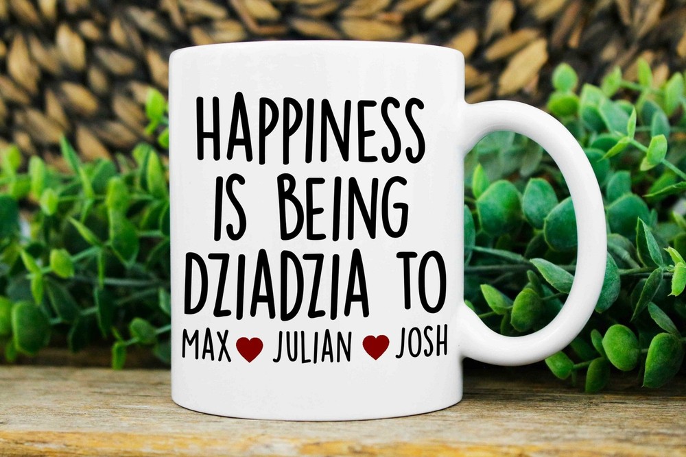 Dziadzia Gifts Custom Dziadzia Mug Dziadzia Christmas Gift Mug With Kids Names