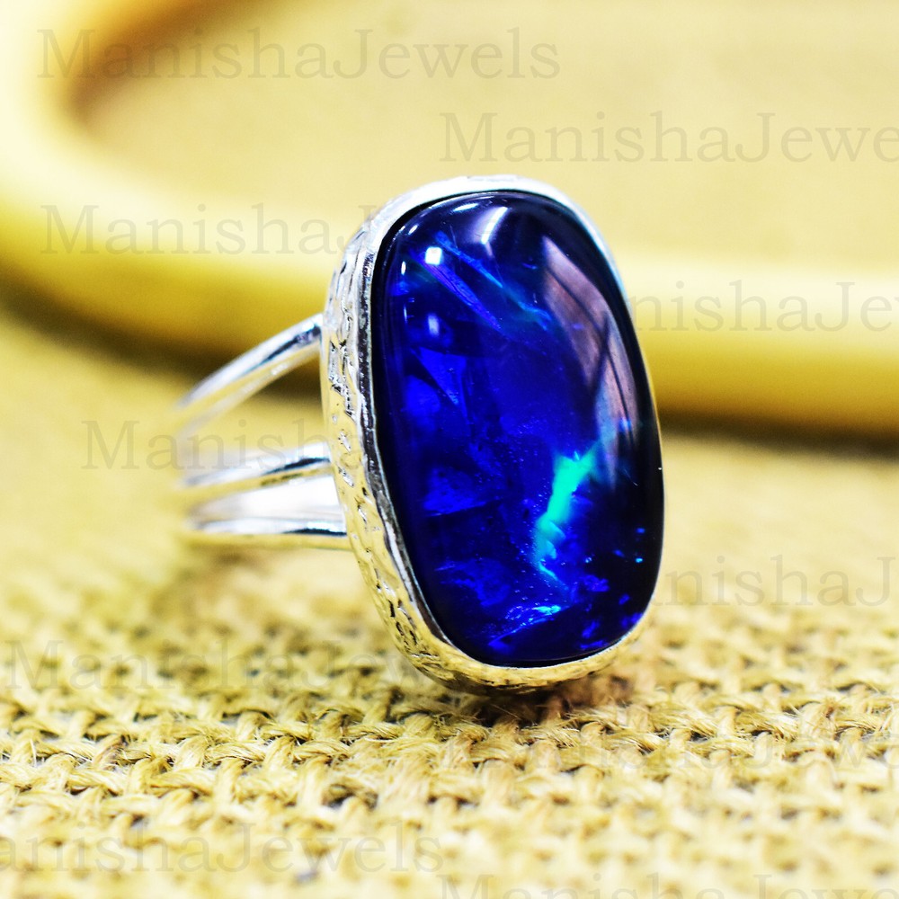 Australian Triplet Opal 925 Sterling Silver Christmas Sale   Ring All Size MM-15-image