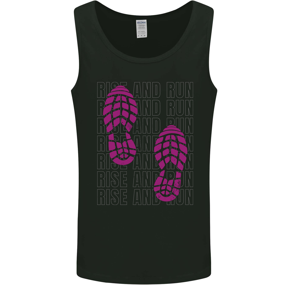 Rise & Run Running Cross Country Marathon Runner Mens Vest Tank Top