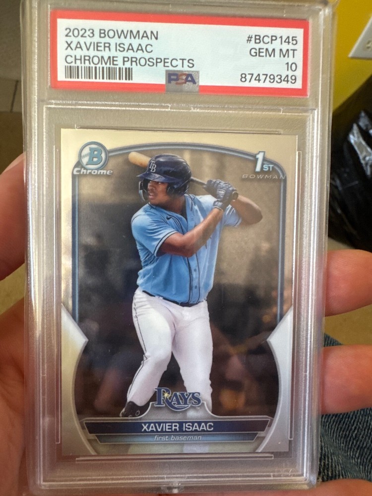 PSA 10 Xavier Isaac 2023 Bowman Chrome Prospects Rookie RC Rays Gem Mint